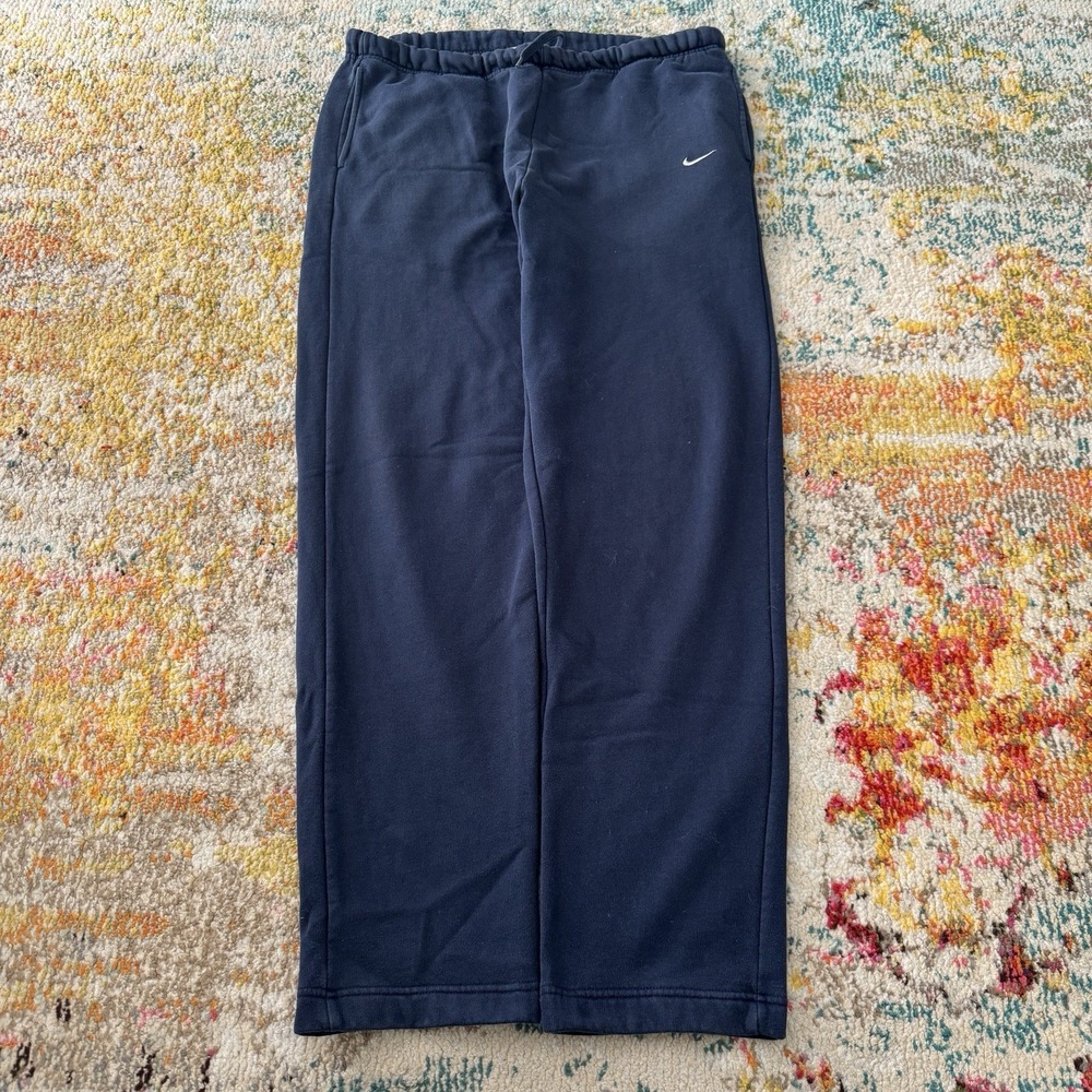 Vintage Y2K 2000s Nike Mini Swoosh Navy Blue Sweatpants Size Large